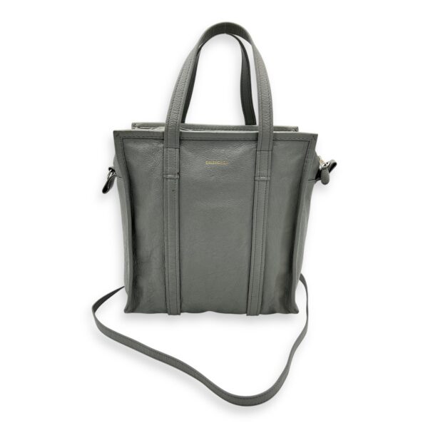 Bazaar Shopper Top Handle Bag Grey in Lambskin, Silver hardware - Image 15