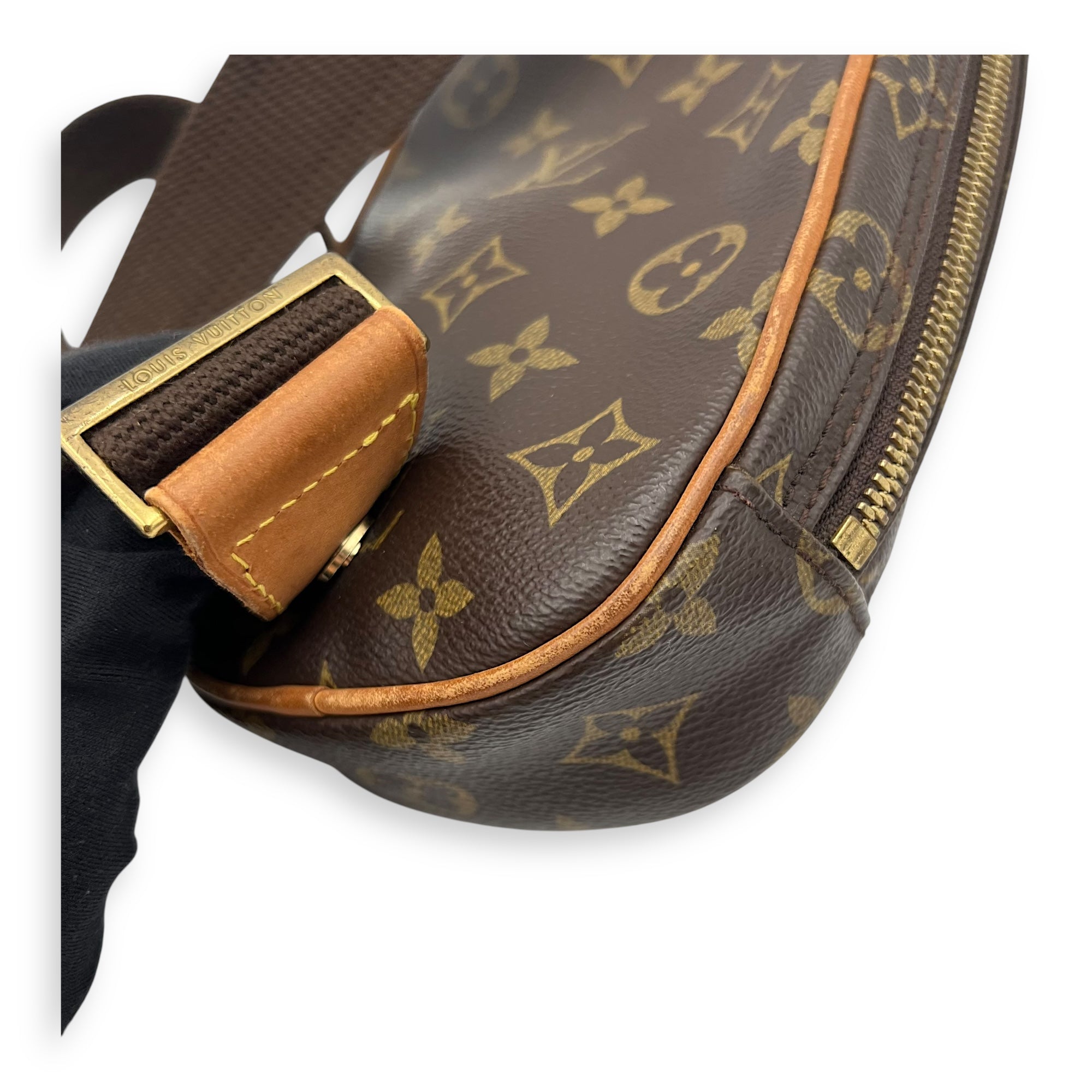 Pochette Gange Brown Belt Bag in Monogram Coated Canvas, Gold hardware - Image 12