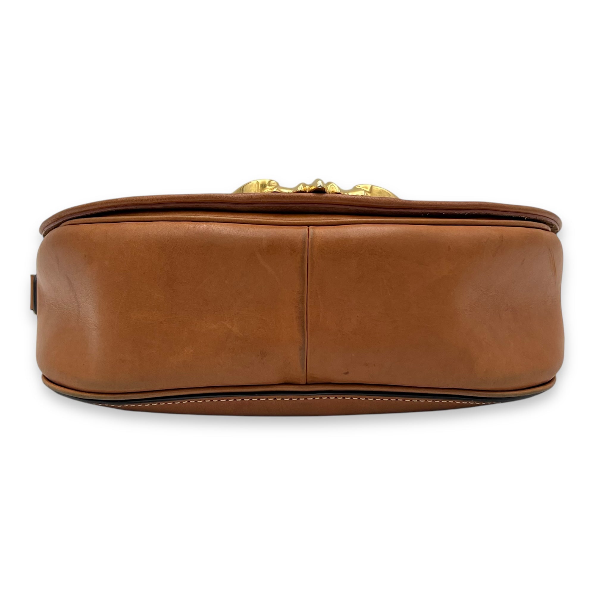 Camarat Crossbody Bag Brown in Calfskin, Gold hardware - Image 6
