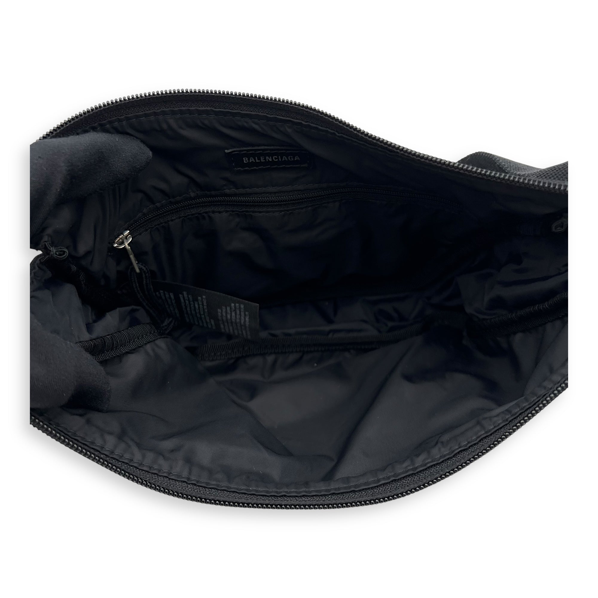 Logo Shoulder Bag Black in Canvas, Silver hardware - Image 7