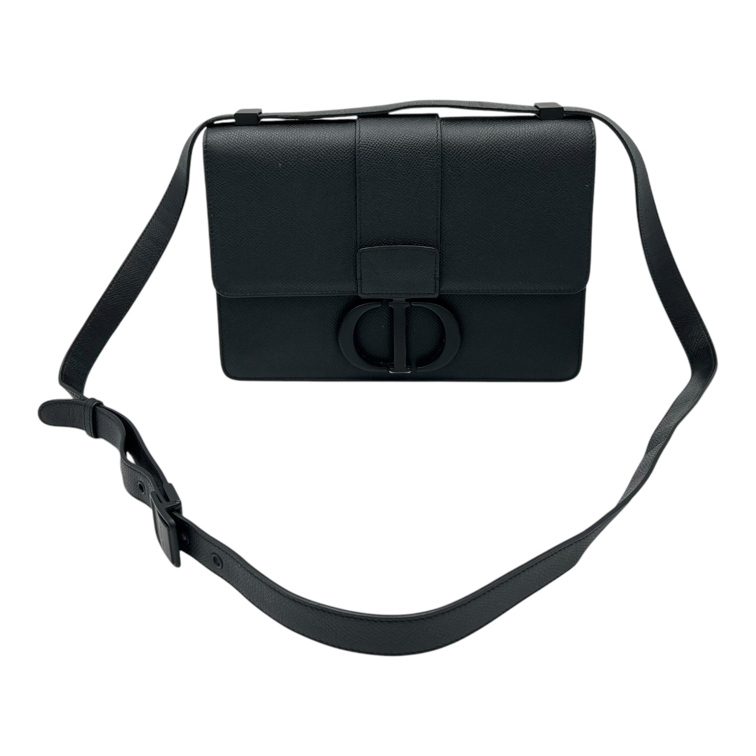 30 Montaigne Shoulder Bag Black in Calfskin, Lacquered Metal hardware - Image 10