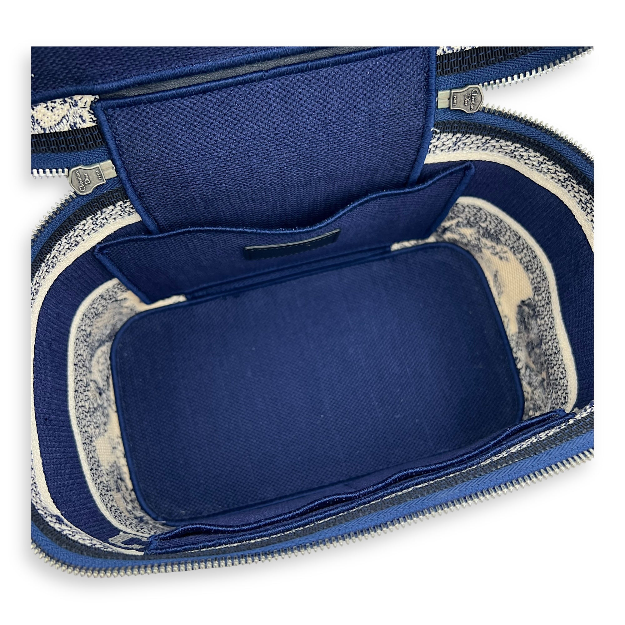 Vanity Top Handle Bag Blue in Jacquard, Gold hardware - Image 7