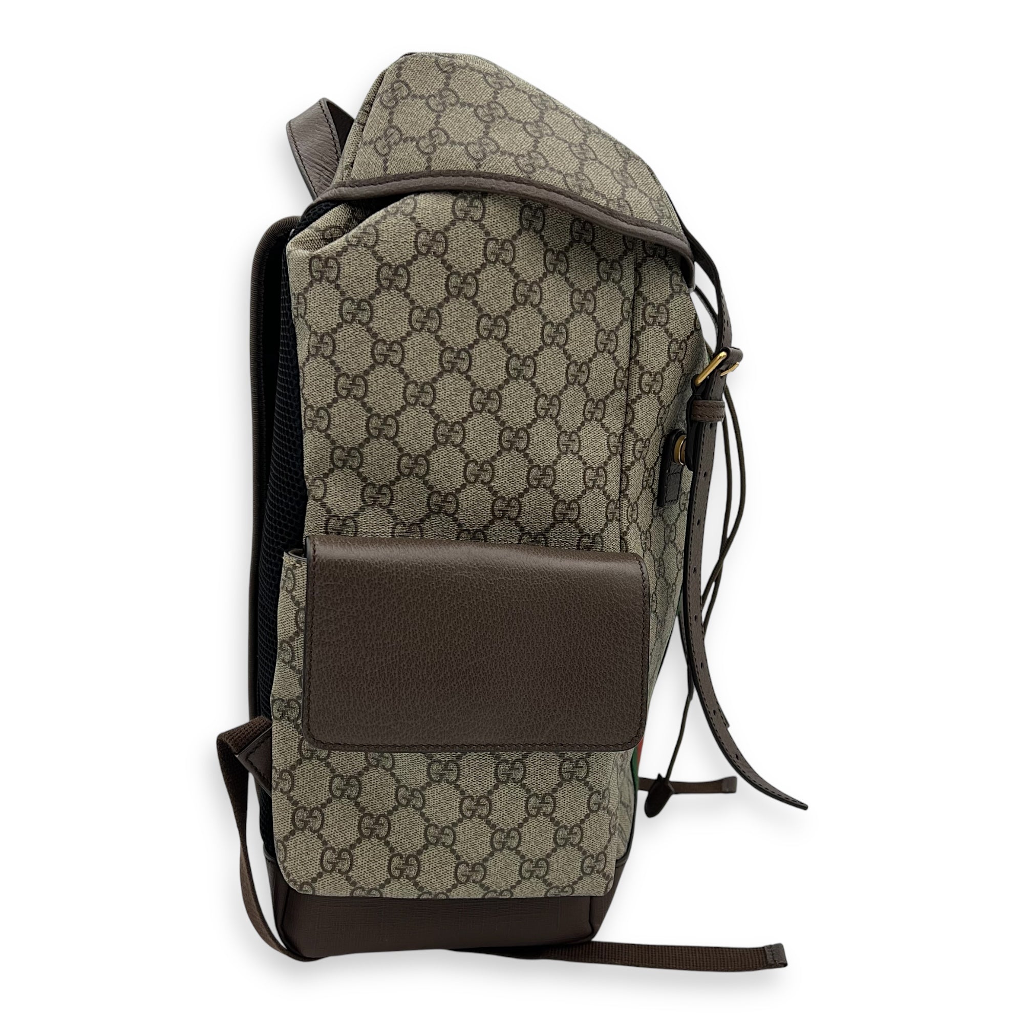 Ophidia Backpack Brown in Monogram Coated Canvas, Gold hardware - Image 4