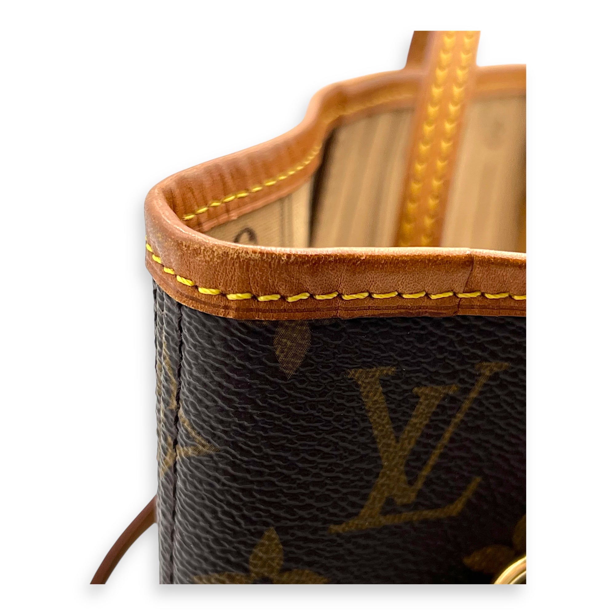 Neverfull MM Brown Tote Bag in Monogram Coated Canvas, Gold hardware - Image 8