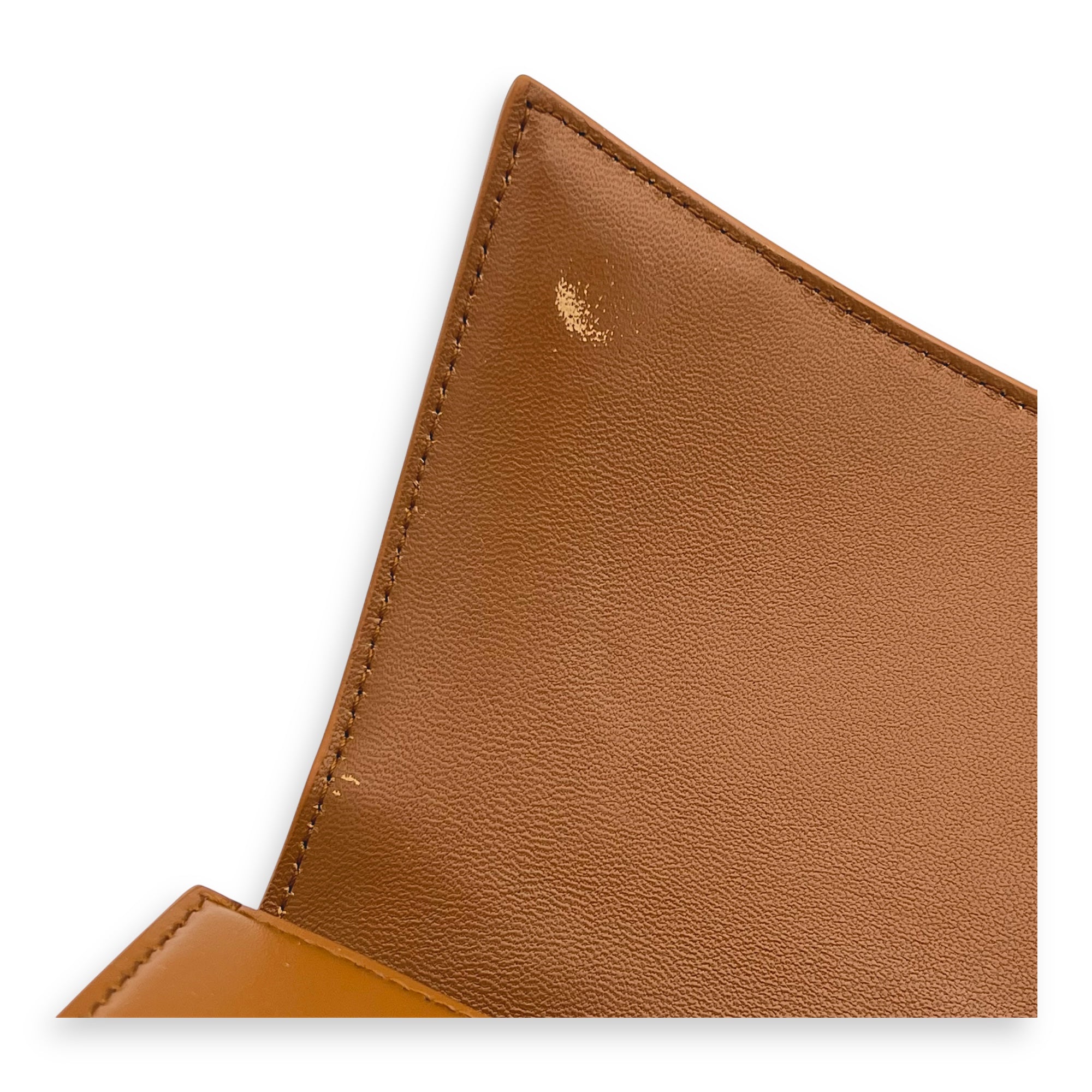 Hourglass Top Handle Bag Small Brown in Calfskin, Gold hardware - Image 15