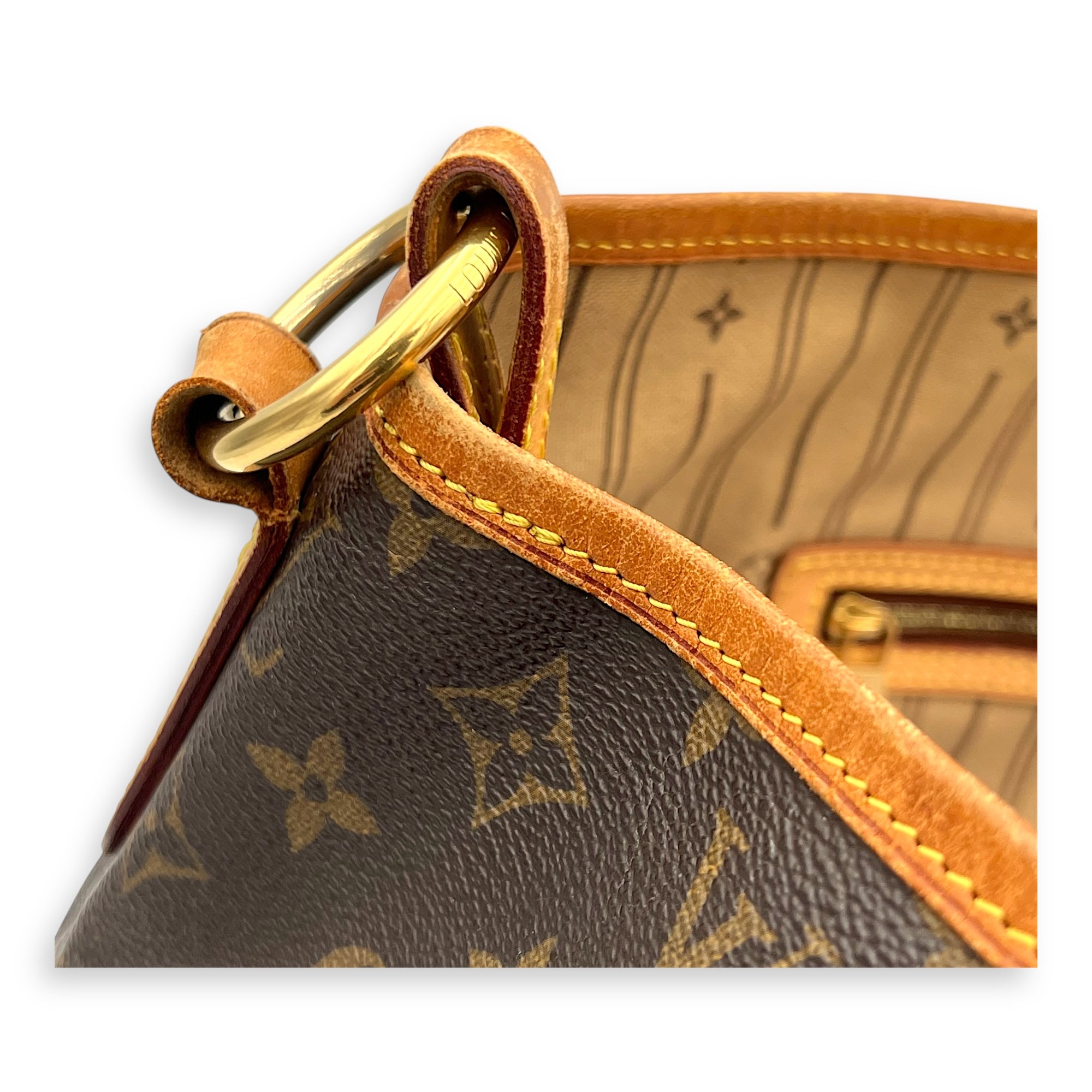 Delightful Shoulder Bag GM Brown in Monogram Coated Canvas, Gold hardware - Image 13