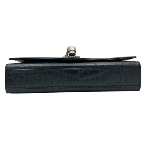 Kate Crossbody Bag Black in Crocodile Embossed Calfskin, Silver hardware - Image 5