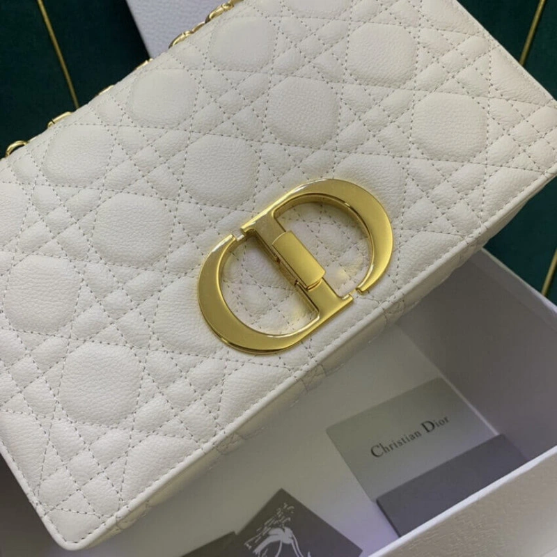 Flap clos Christian Dior Medium Caro Bag White Supple Cannage Calfskin - Image 8