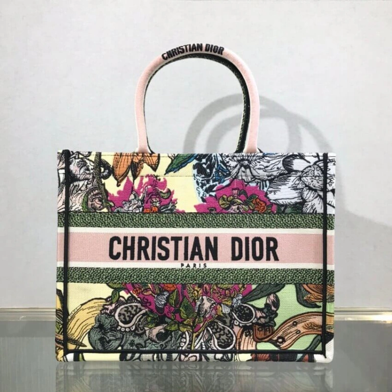 'Christia Christian Dior Small Book Tote Multicolor Cœur EN Fleurs Embroidery - Image 4