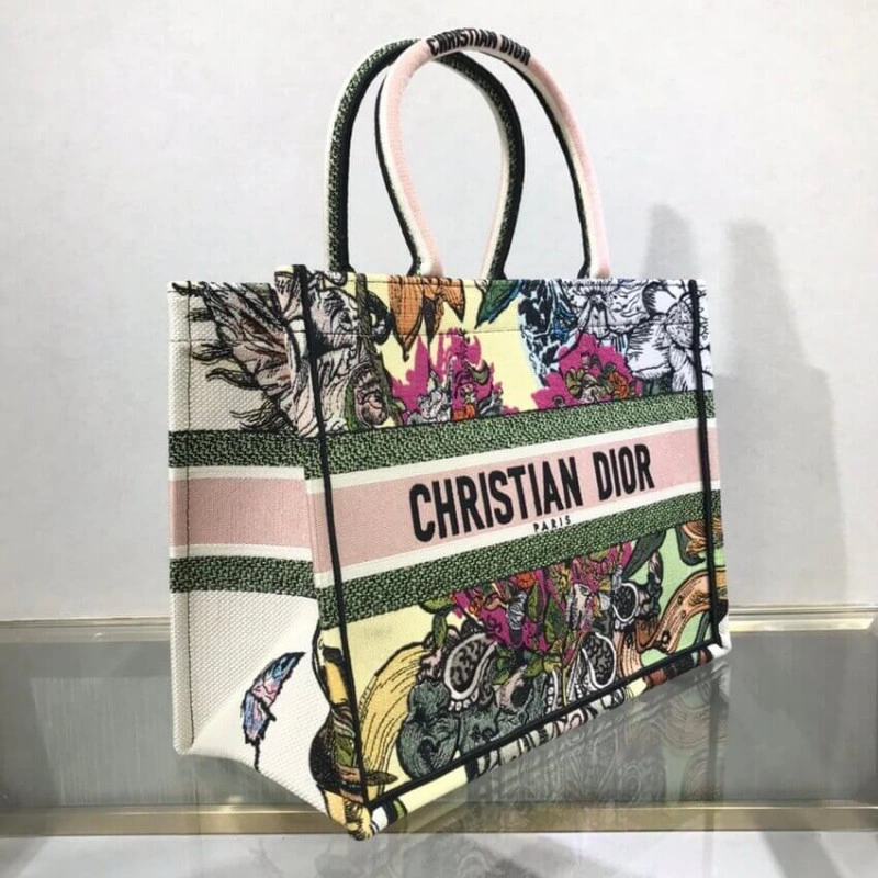 'Christia Christian Dior Small Book Tote Multicolor Cœur EN Fleurs Embroidery - Image 7
