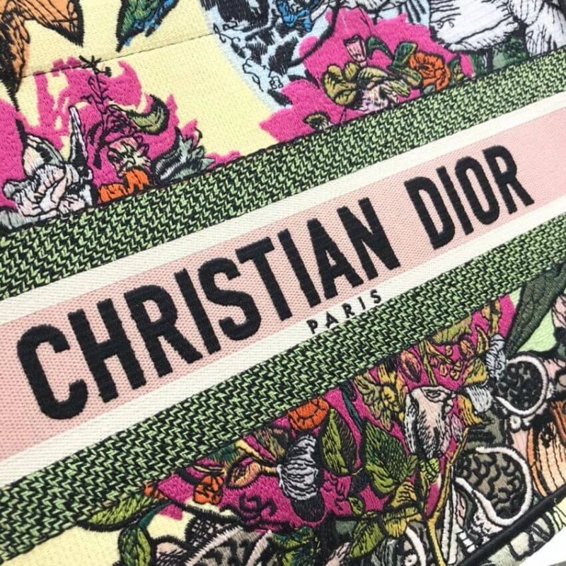 'Christia Christian Dior Small Book Tote Multicolor Cœur EN Fleurs Embroidery - Image 8