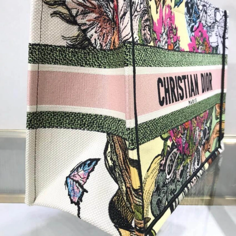 'Christia Christian Dior Small Book Tote Multicolor Cœur EN Fleurs Embroidery - Image 9