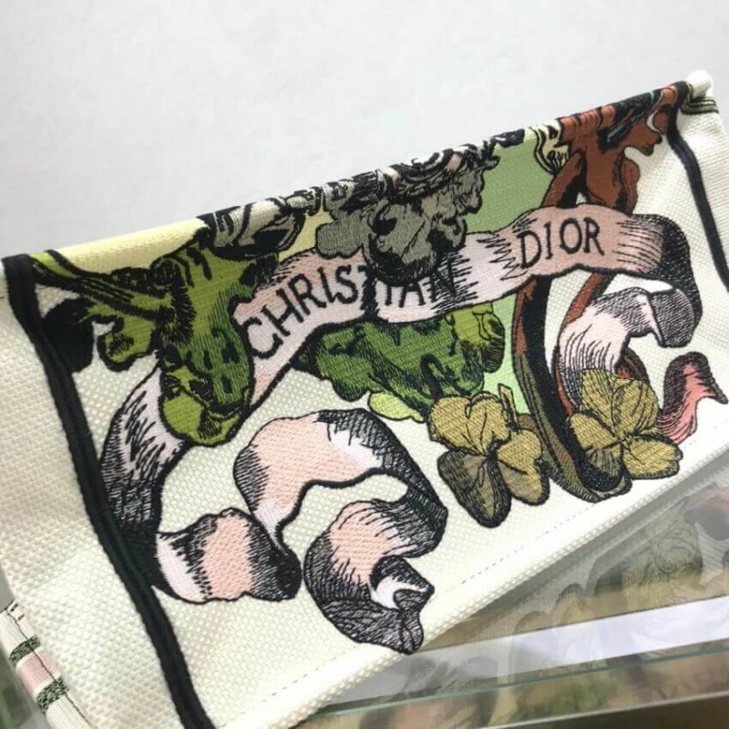 'Christia Christian Dior Small Book Tote Multicolor Cœur EN Fleurs Embroidery - Image 10