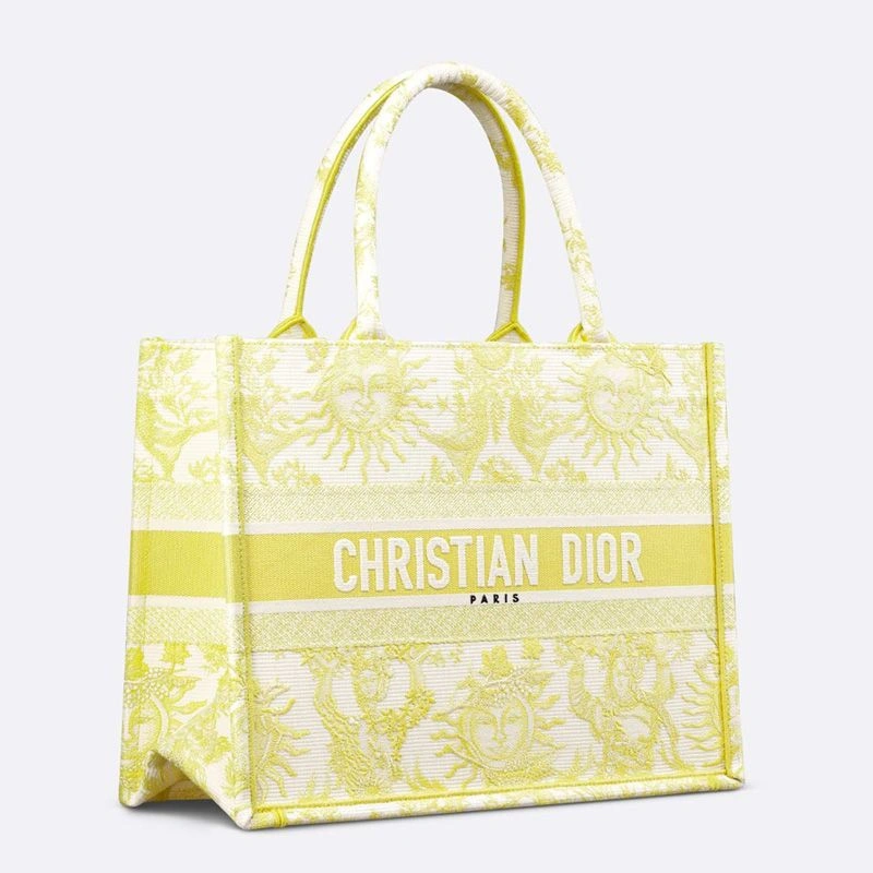 Dior Book Tote In Toile de Jouy Soleil Motif Canvas Lemon BestValue 2440 - Image 3