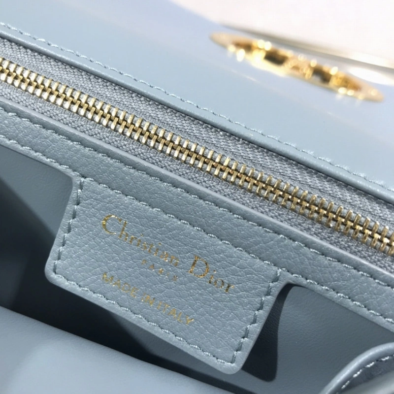 20 x 12 x Dior Small Caro Bag Cloud Blue Supple Cannage Calfskin - Image 12