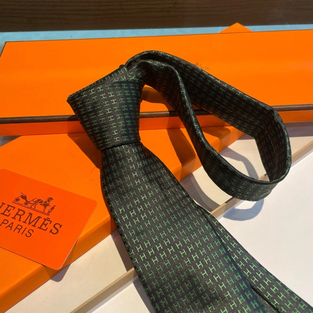 Hermes Necktie For Men Flexible 4897 - Image 3