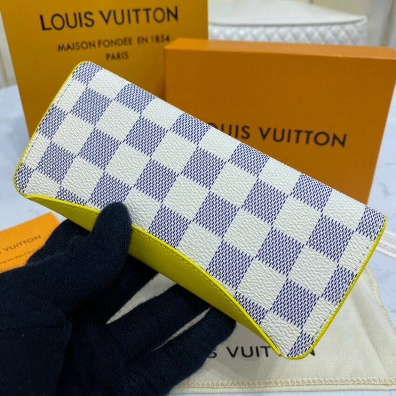 Pineapple Louis Vuitton Damier Azur Woody Glasses Case - Image 4