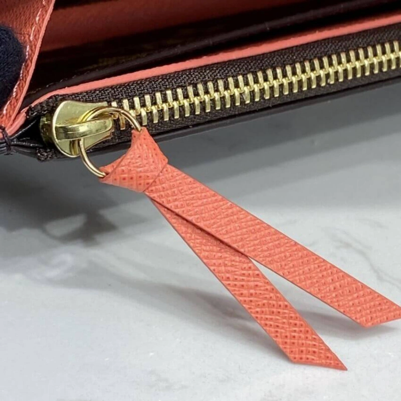 1 zipped Louis Vuitton Monogram Canvas Emilie Wallet Watermelon Red - Image 9