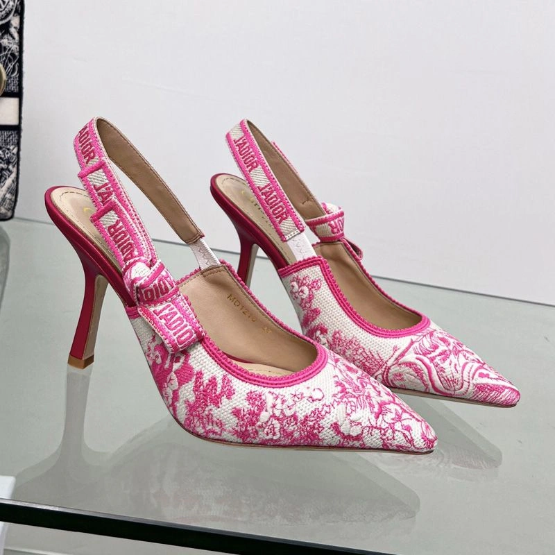 NewStyle 6755 J'Adior Slingback Pumps Women Toile de Jouy Motif Canvas Rose - Image 3