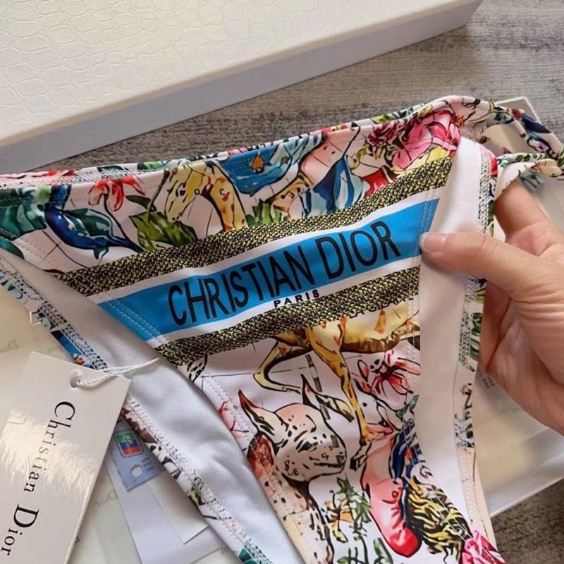 Christian Dior Bikini Women D-Constellation Motif Lycra White - Image 4