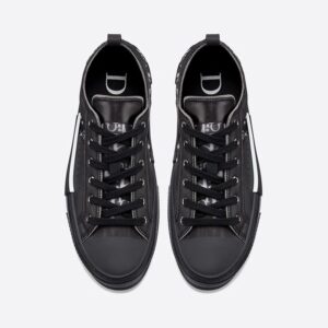 Dior B23 Sneakers Unisex Oblique Motif Canvas with Calfskin Black