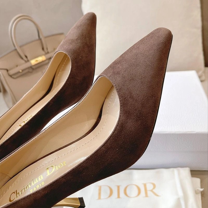 Dior D-Fame Pumps Women Suede Brown - Image 4
