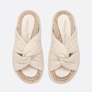 Dior Dtwist Slides Women Cannage Lambskin White