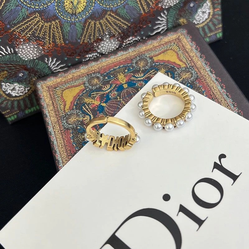 Dior Open Chain J'ADIOR Ring Set Metal and Resin Pearls Gold - Image 3