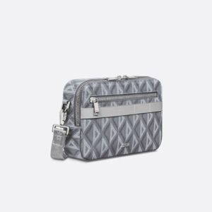Dior Safari Messenger CD Diamond Motif Canvas Grey
