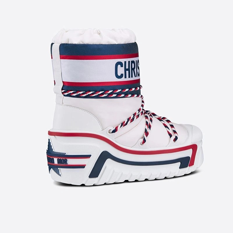 DiorAlps Snow Ankle Boots Women Shiny Nylon White - Image 3