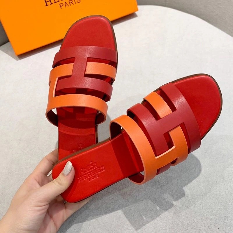 Hermes Amore Slides Women Calfskin In Red - Image 4