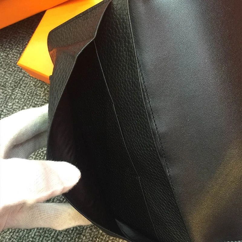 Hermes Dogon Duo Wallet Togo Leather Palladium Hardware In Black - Image 4