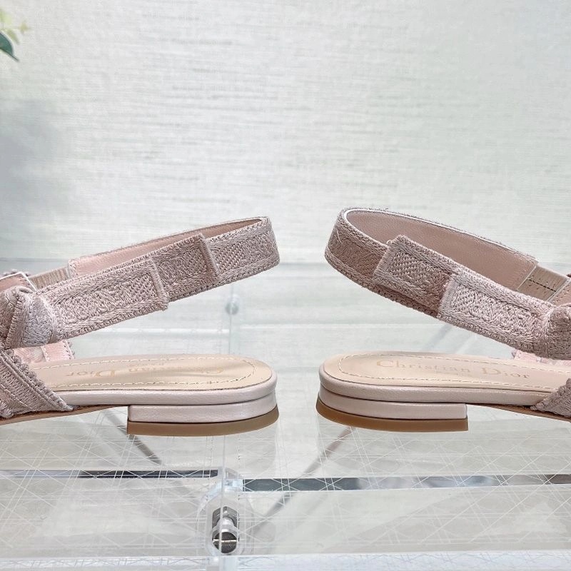 J'Adior Slingback Pumps Women D-Lace Macrame Motif Mesh Pink - Image 7